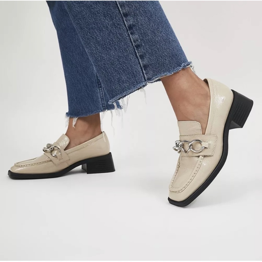 Vagabond Shoemakers Blanca plaster slip on block square heel leather loafers NWT